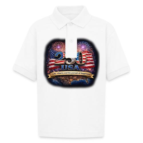 USA 250th Celebration - Gildan Kid's 50/50 Jersey Polo