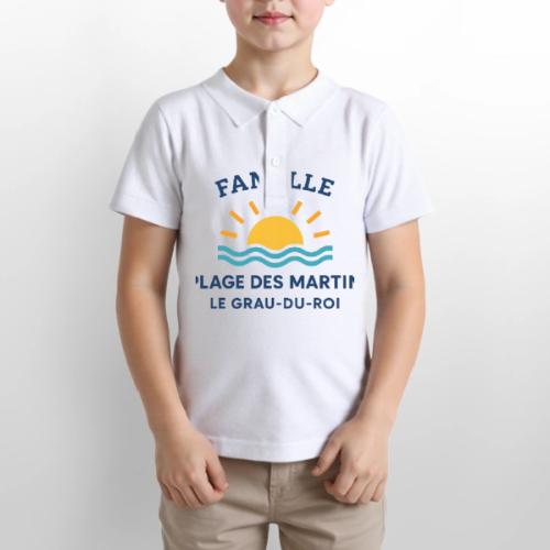 Family Beach Shirt – Plage des Martin Design - Gildan Kid's 50/50 Jersey Polo