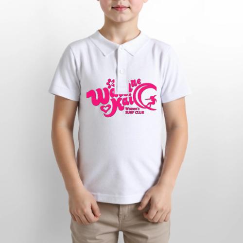 Wahine Kai Logo pink - Gildan Kid's 50/50 Jersey Polo