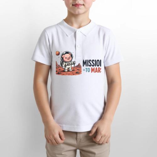 Mission To Mars Space Pig - Gildan Kid's 50/50 Jersey Polo