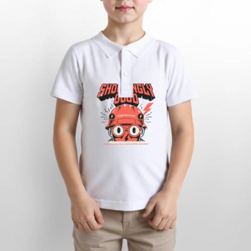 Funny Shockingly Good Electrician - Gildan Kid's 50/50 Jersey Polo