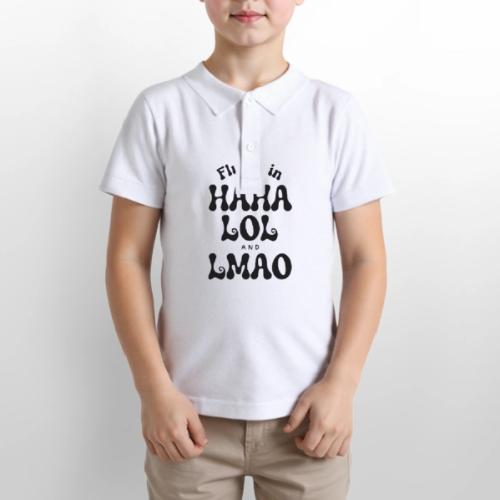 Fluent in HAHA LOL LMAO Funny Humor-Bilingual Joke - Gildan Kid's 50/50 Jersey Polo