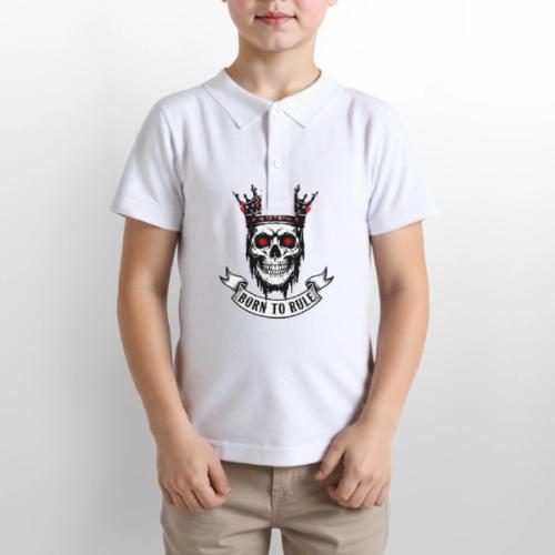 Born to Rule Skull King - Gildan Kid's 50/50 Jersey Polo
