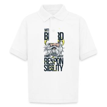 great responsibility - Gildan Kid's 50/50 Jersey Polo - white - Front - Braiden (125cm)