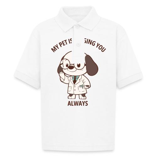 My Pet Is Judging You Always T-Shirt | Sarcastic C - Gildan Kid's 50/50 Jersey Polo