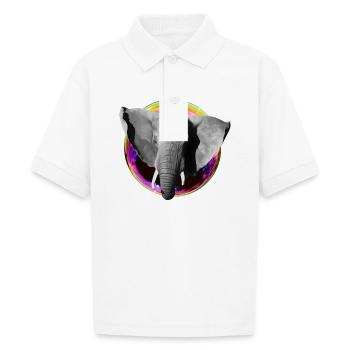 Elephant Space Soapbubble - Gildan Kid's 50/50 Jersey Polo - white - Front - Braiden (125cm)