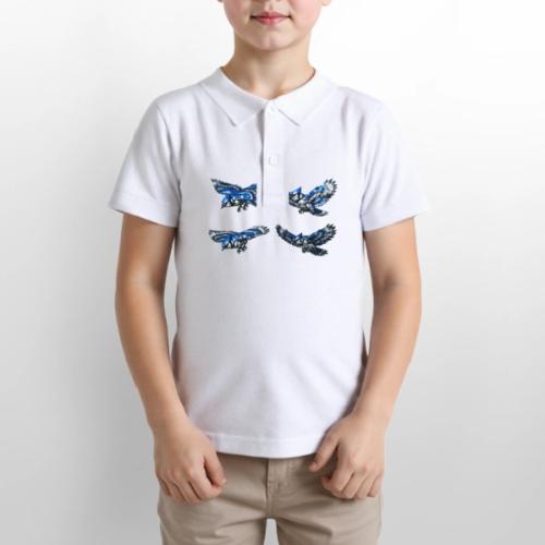 Silver Blue Jay Flight Stages - Gildan Kid's 50/50 Jersey Polo