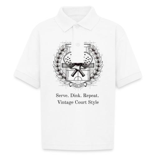 Vintage Pickleball T-Shirt, Mug, & Poster - Gildan Kid's 50/50 Jersey Polo