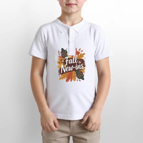 Fall New-Ins Autumn Leaves Acorn Seasonal Outfit - Gildan Kid's 50/50 Jersey Polo