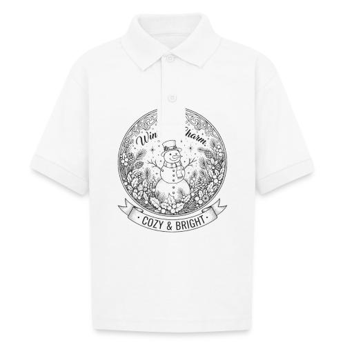 Festive Snowman T-Shirt - Gildan Kid's 50/50 Jersey Polo