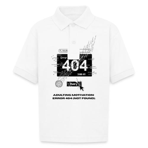 Adulting Motivation: Error 404 T-Shirt - Gildan Kid's 50/50 Jersey Polo