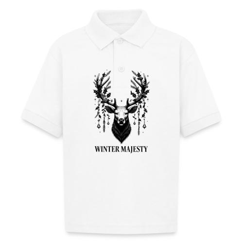 Majestic Reindeer T-Shirt, Poster, & Mug - Gildan Kid's 50/50 Jersey Polo