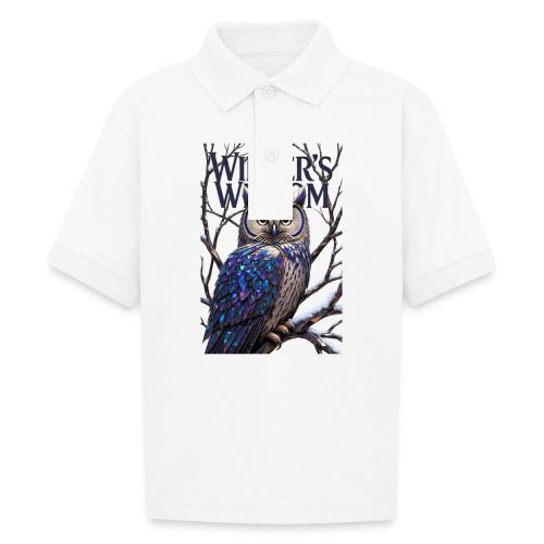 Crystalized Forest Owl T-Shirt - Gildan Kid's 50/50 Jersey Polo