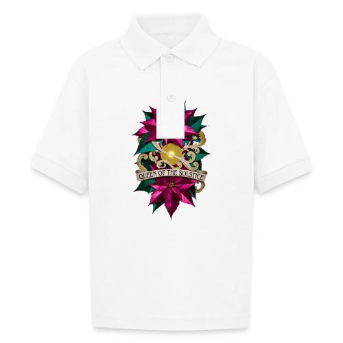 Queen of the Solstice Poinsettia T-Shirt - Gildan Kid's 50/50 Jersey Polo