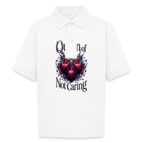 Queen of Not Caring T-Shirt - Gildan Kid's 50/50 Jersey Polo