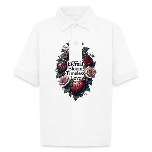 Eternal Bloom Timeless Love Entwined Hearts T-Shir - Gildan Kid's 50/50 Jersey Polo