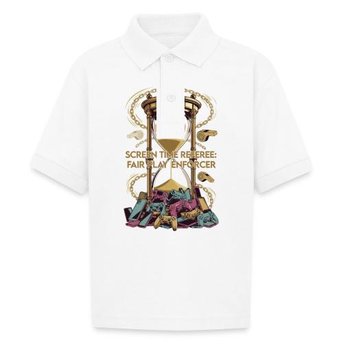 Screen Time Referee T Shirt, Fair Play Enforcer - Gildan Kid's 50/50 Jersey Polo