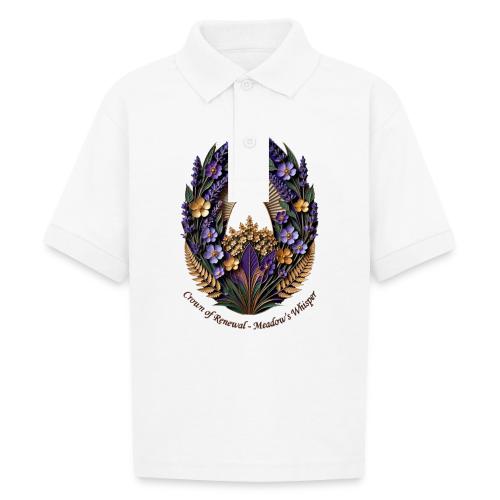 Easter Meadow Crown Renewal T Shirt, Spring Gift - Gildan Kid's 50/50 Jersey Polo