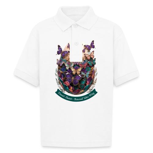 Easter Dawn's Flutter Butterfly T Shirt, Gift - Gildan Kid's 50/50 Jersey Polo