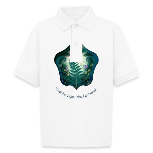 Easter Unfurl in Light Resurrection T Shirt, Gift - Gildan Kid's 50/50 Jersey Polo