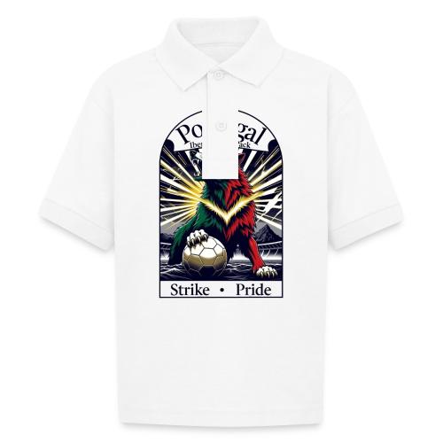 Portugal Iberian Wolf Soccer T Shirt, Pride Gift - Gildan Kid's 50/50 Jersey Polo