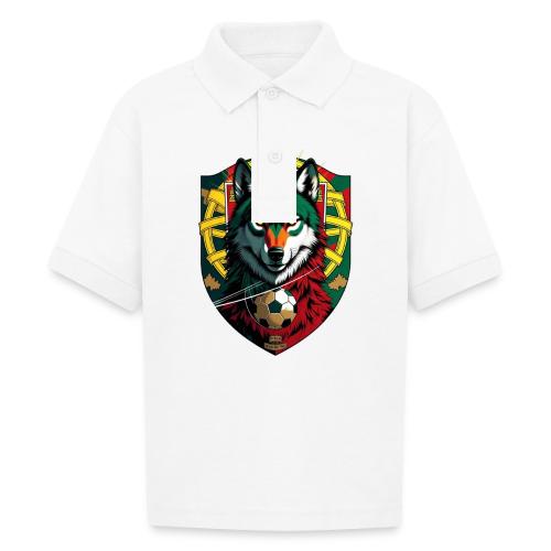 Portugal Iberian Wolf Soccer T Shirt,Football Gift - Gildan Kid's 50/50 Jersey Polo
