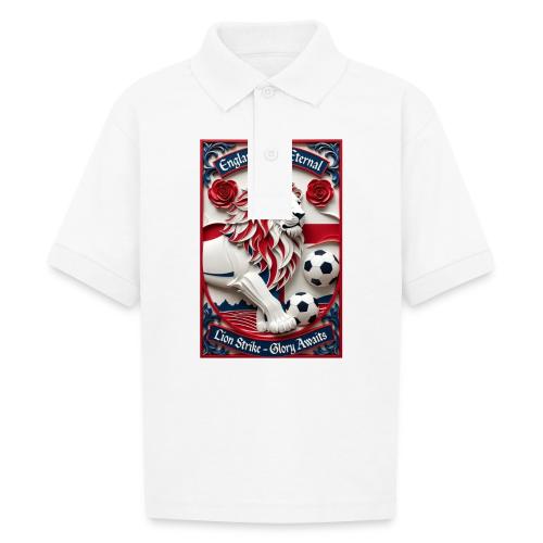 England Lion Soccer T Shirt, Football Pride Gift - Gildan Kid's 50/50 Jersey Polo