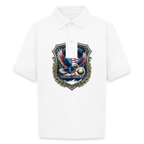 USA Eagle Vanguard T-Shirt,American Flag PrideGift - Gildan Kid's 50/50 Jersey Polo
