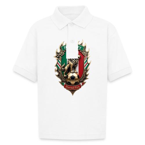 Italy Wolf Fury T-Shirt, Italian Flag Pride Gift - Gildan Kid's 50/50 Jersey Polo