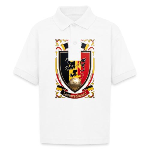 Belgium Lion Crest T-Shirt, Belgian Flag Gift - Gildan Kid's 50/50 Jersey Polo