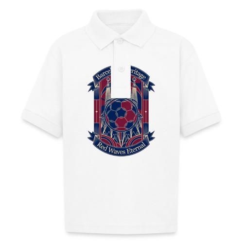 Barcelona Red Heritage T Shirt, Barsa fan Gift - Gildan Kid's 50/50 Jersey Polo