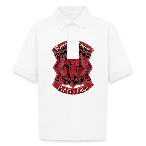 Red Manchester T Shirt, Red Soccer City Pride Gift - Gildan Kid's 50/50 Jersey Polo