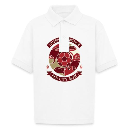 Liverpool Anchor T Shirt, Soccer City Pride Gift - Gildan Kid's 50/50 Jersey Polo