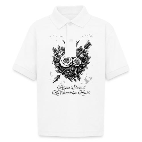 Royal Heart T-Shirt, Mug, & Leggings - Gildan Kid's 50/50 Jersey Polo