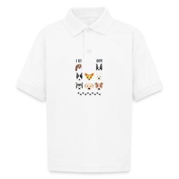 Pug Dog Doggie Breed Pet Animal Gift Idea - Gildan Kid's 50/50 Jersey Polo - white - Front - Braiden (125cm)