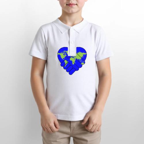 World United in Love - Gildan Kid's 50/50 Jersey Polo