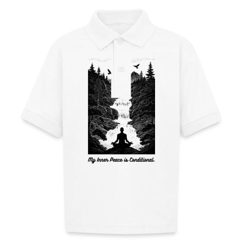 Conditional Inner Peace T-Shirt | Minimalist Zen - Gildan Kid's 50/50 Jersey Polo