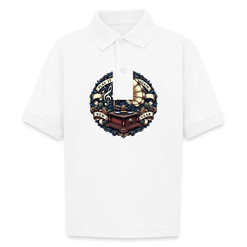 Ornate Phonograph T-Shirt - Gildan Kid's 50/50 Jersey Polo