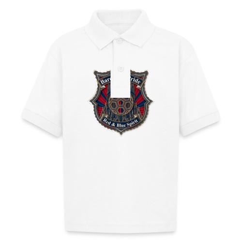 Barcelona Scarlet Pride T Shirt, Soccer City Gift - Gildan Kid's 50/50 Jersey Polo