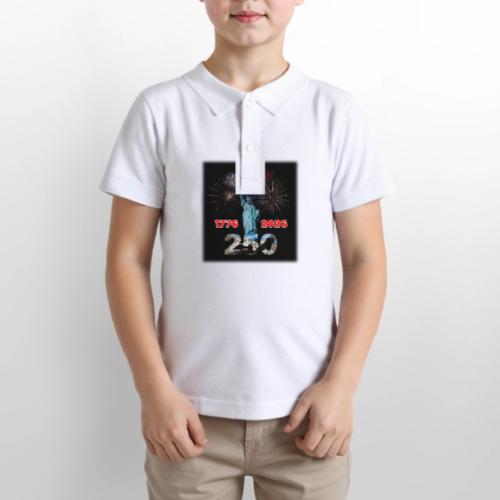 1776 - 2026 - 250 Years USA | Fireworks - Gildan Kid's 50/50 Jersey Polo