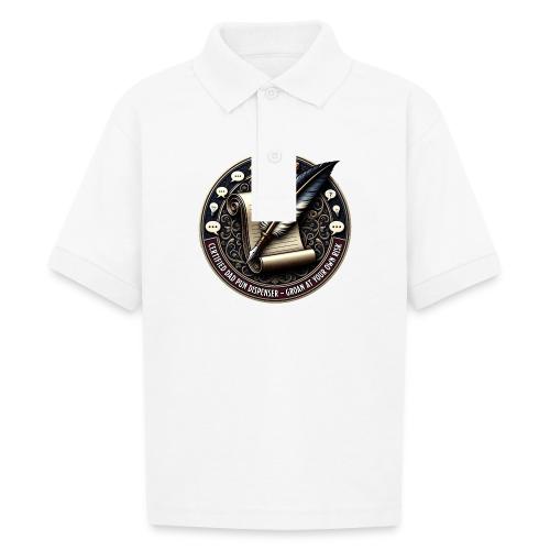 Certified Dad Pun Dispenser T Shirt - Gildan Kid's 50/50 Jersey Polo