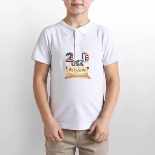 250th anniversary celebration of America - Gildan Kid's 50/50 Jersey Polo
