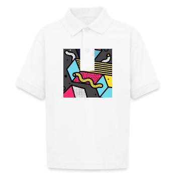 Neo memphis background 4 - Gildan Kid's 50/50 Jersey Polo - white - Front - Braiden (125cm)