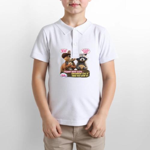 Freedom Squirrel and Raccoon - Gildan Kid's 50/50 Jersey Polo