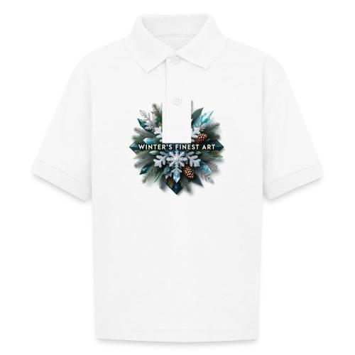 Intricate Frozen Evergreen T-Shirt - Gildan Kid's 50/50 Jersey Polo