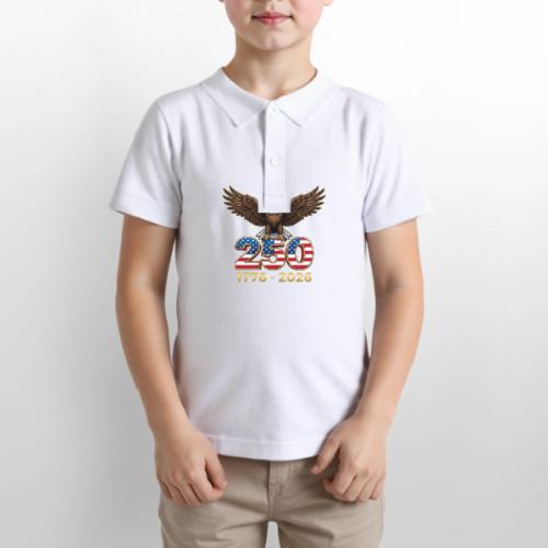 Eagle 250th Anniversary 1776-2026 - Gildan Kid's 50/50 Jersey Polo