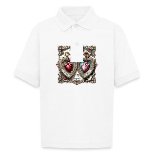 Keeper of My Deepest Love Victorian Locket T-Shirt - Gildan Kid's 50/50 Jersey Polo