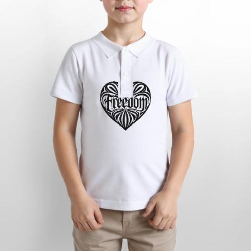 FREEDOM in Heart - Gildan Kid's 50/50 Jersey Polo