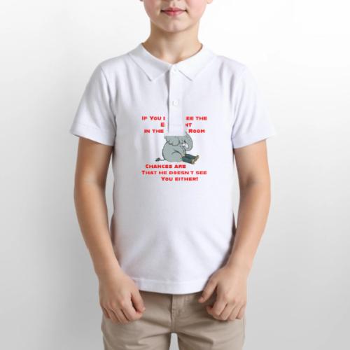 Elephant in the Room Meme - Gildan Kid's 50/50 Jersey Polo