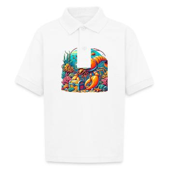 Shrimp Exploration-Underwater Adventure - Gildan Kid's 50/50 Jersey Polo - white - Front - Braiden (125cm)